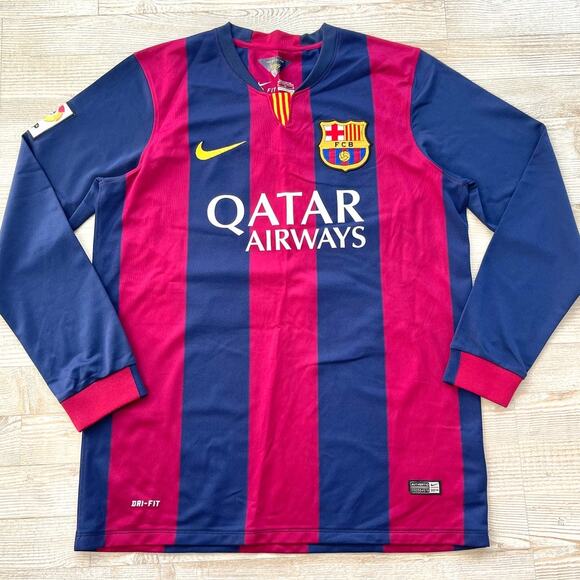 Nike Other - 2014 2015 Nike Long Sleeve Barcelona Messi Home Football Jersey | Medium